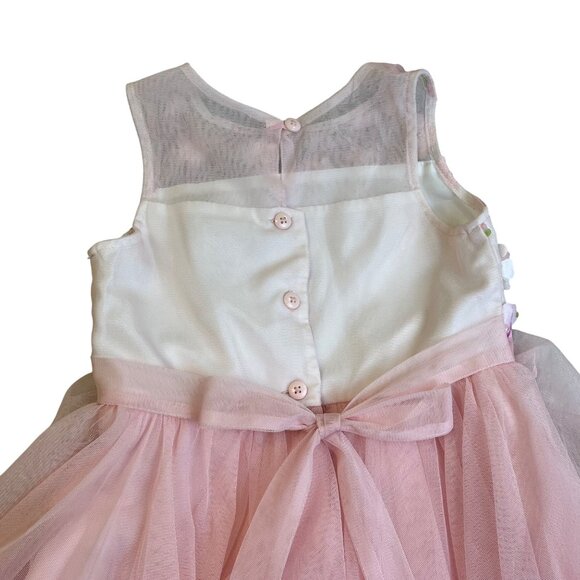 Jona Michelle Baby Girl Pink Floral Tulle Party Dress Sleeveless Sz 5 - Picture 4 of 7